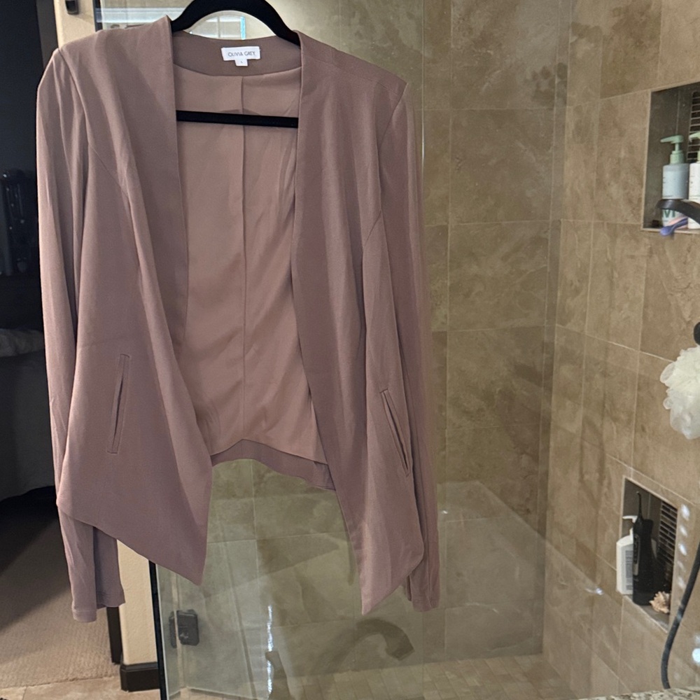 Elegant Mauve Open-Front Blazer